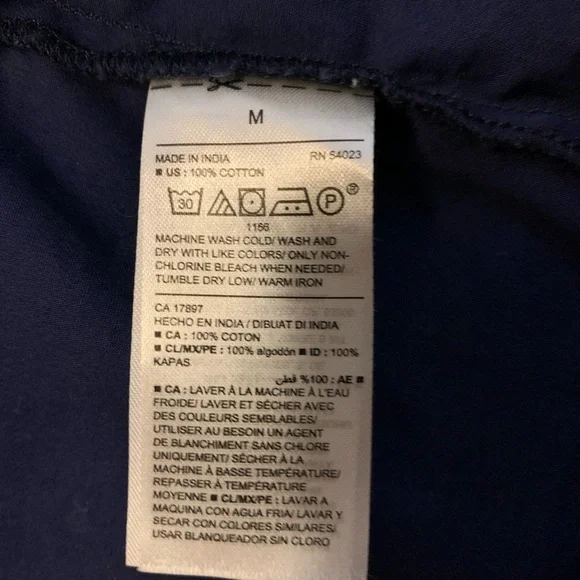 Old Navy Dark Blue Long Sleeve Dress with green polka dots sz med EUC B63 - Picture 6 of 6